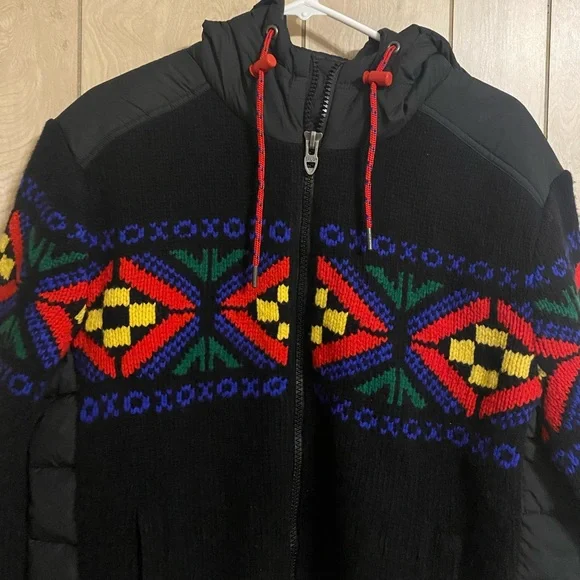 NWT Polo Ralph Lauren Hybrid Hooded Sweater in Holiday Multicolor - Picture 7 of 14